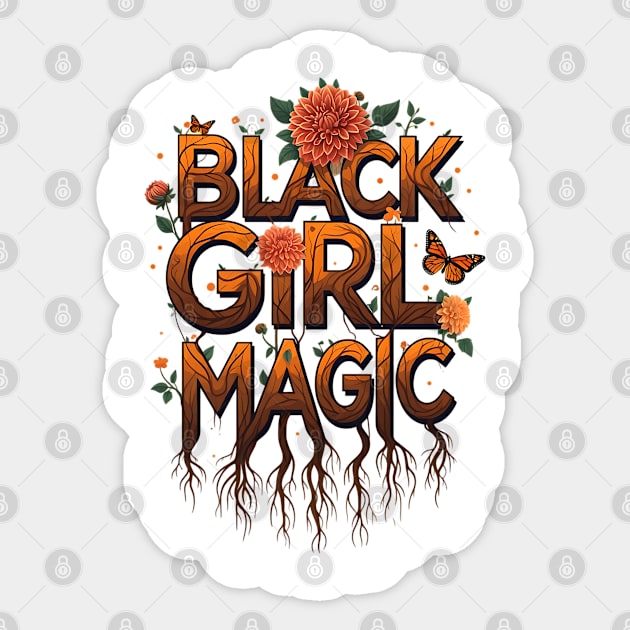 Black Girl Magic - Floral Sticker by UrbanLifeApparel
